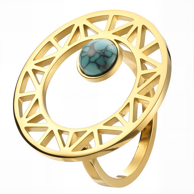 Anillo de Acero Inoxidable Enso IC Para Mujer EIC252488G Color Dorado