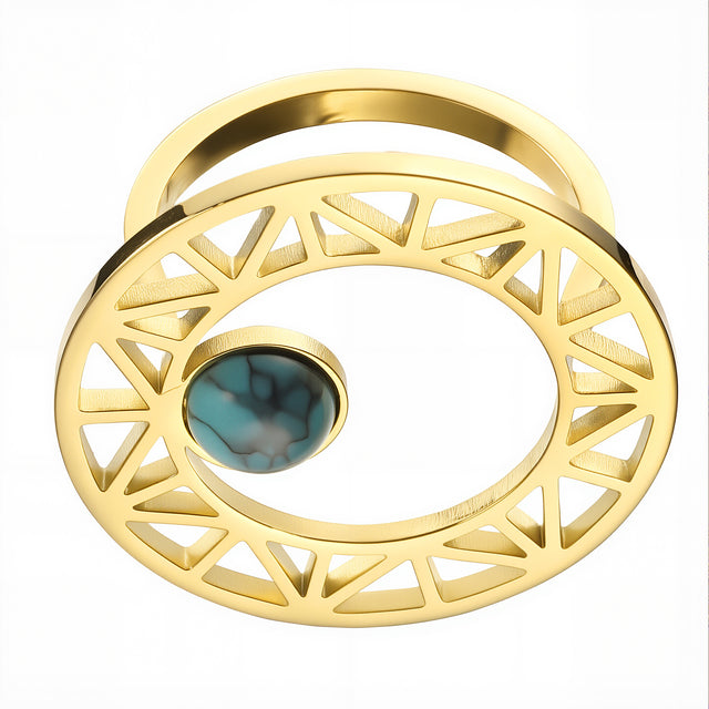 Anillo de Acero Inoxidable Enso IC Para Mujer EIC252488G Color Dorado