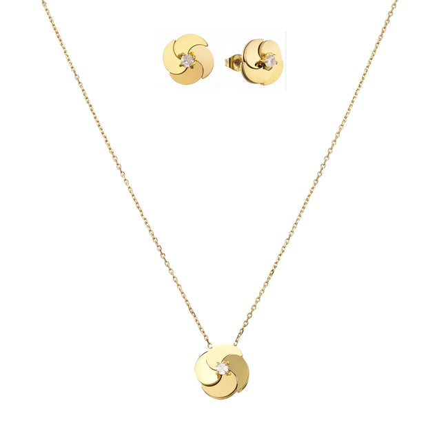 Set de Collar y Aretes Enso Para Mujer EICBS007G Dorado