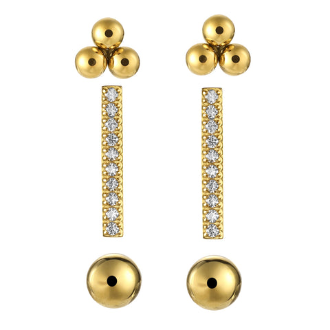 Set de Aretes Enso Para Mujer EJE3351G Dorado