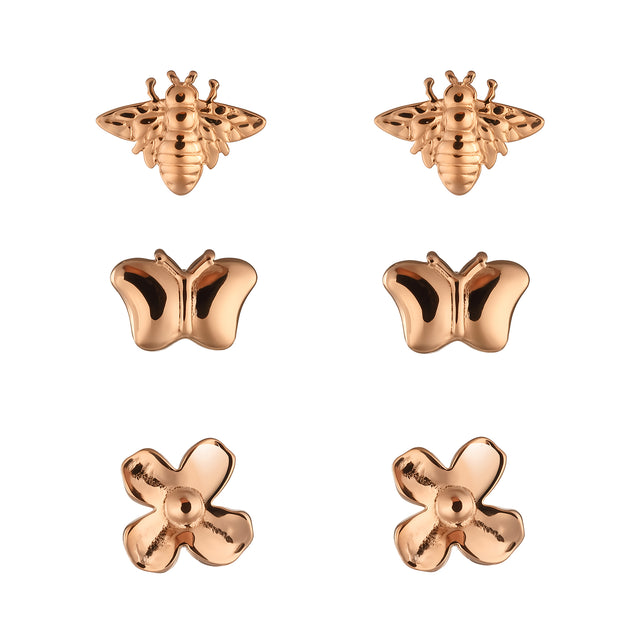 Set de Aretes de Acero Inoxidable Enso Para Mujer EJE3385R Rosado