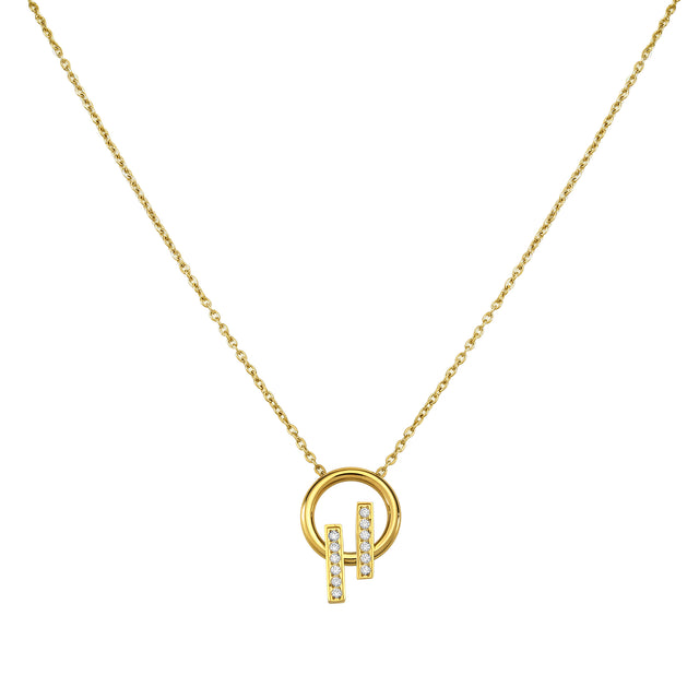 Collar y Dije Acero Inoxidable Enso Para Mujer EJN3357G Dorado