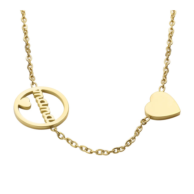 Collar y Dije de Acero Inoxidable Enso Para Mujer EJN3393G Dorado