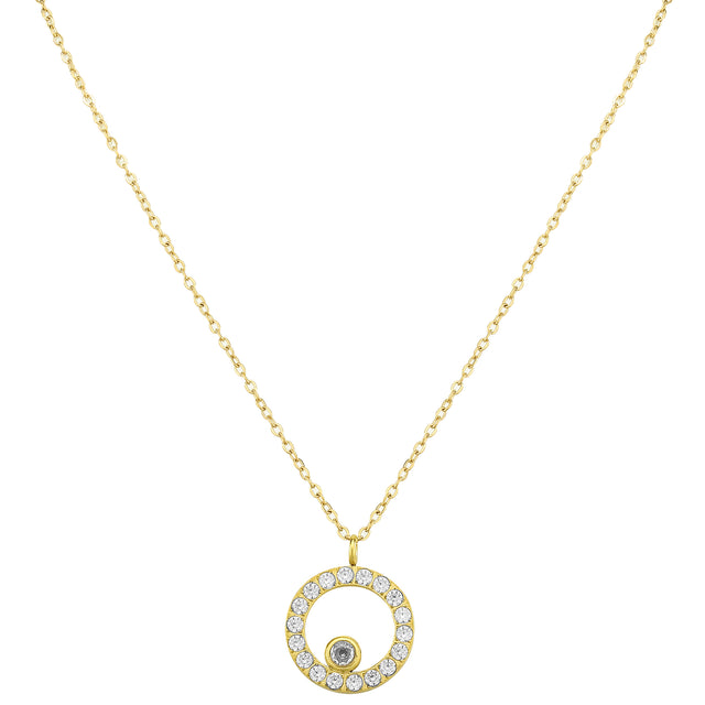 Collar y Dije de Acero Inoxidable Enso Para Mujer EJN3394G Dorado