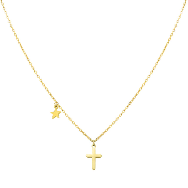 Collar y Dije de Acero Inoxidable Enso Para Mujer EJN3396G Dorado