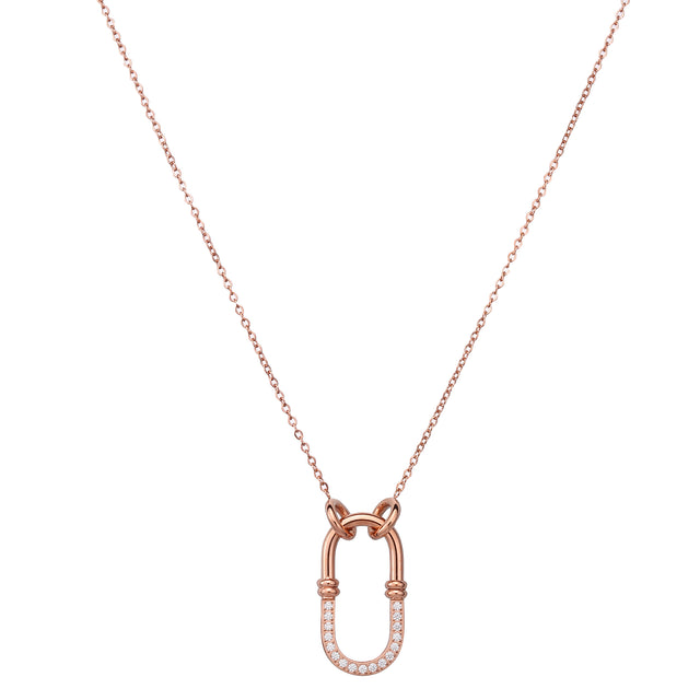 Collar y Dije Enso Para Mujer EJN3516R Rosado