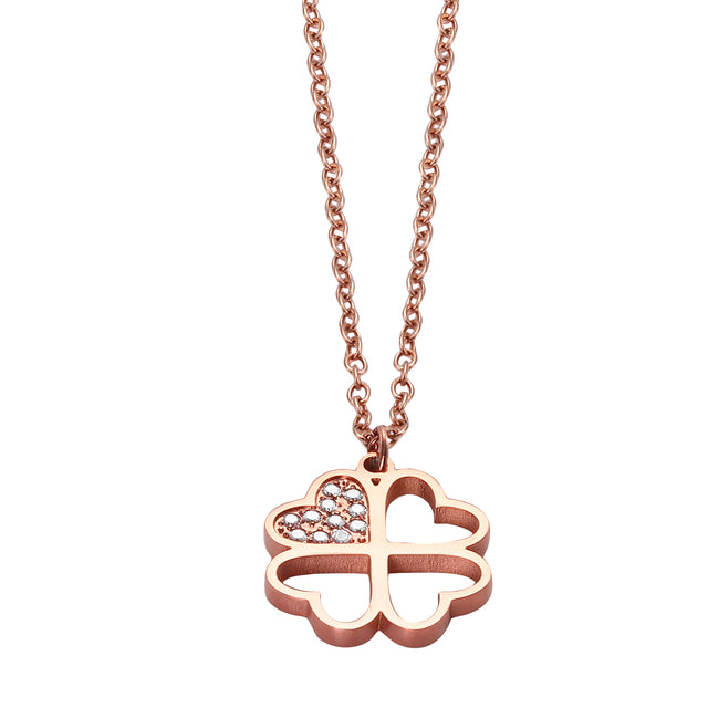 Collar y Dije Enso Para Mujer EJN3523R Rosado