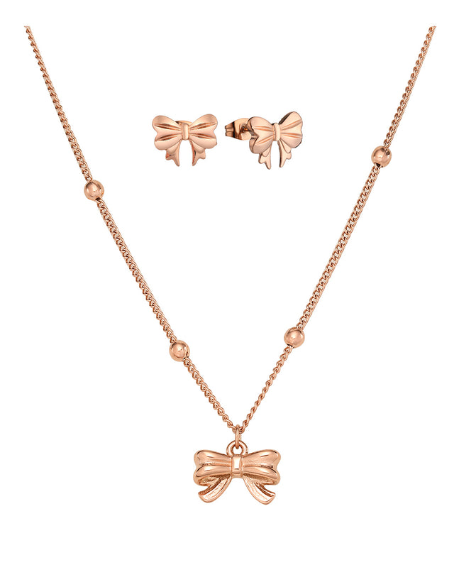 Set de Collar y Aretes Enso Acero Inoxidable Mujer EJS3331R color Oro Rosa