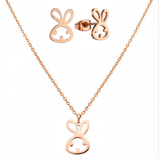 Set de Collar y Aretes de Acero Inoxidable Enso Para Mujer EJS3404R