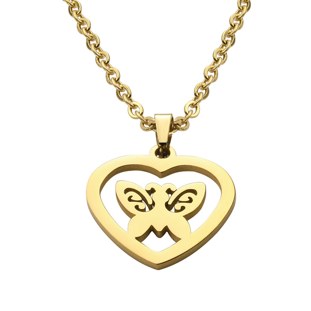 Set de Collar y Aretes de Acero Inoxidable Enso Para Mujer EJS3405G Dorado