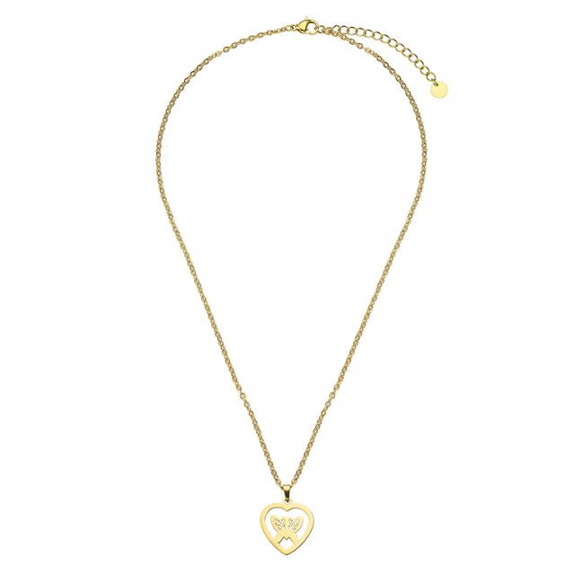 Set de Collar y Aretes de Acero Inoxidable Enso Para Mujer EJS3405G Dorado