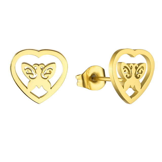 Set de Collar y Aretes de Acero Inoxidable Enso Para Mujer EJS3405G Dorado