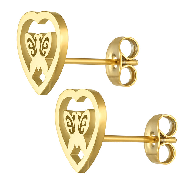 Set de Collar y Aretes de Acero Inoxidable Enso Para Mujer EJS3405G Dorado