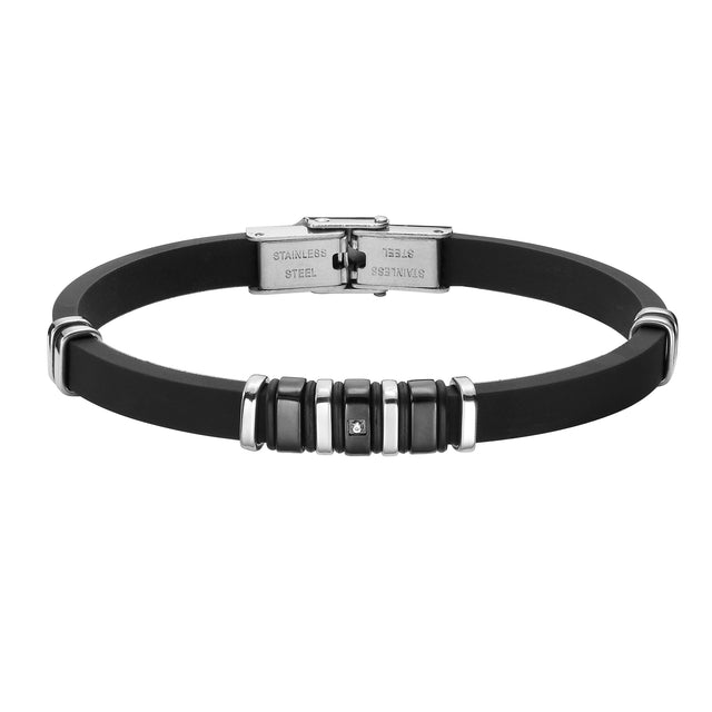 Pulsera Enso Acero Inoxidable Para Hombre EMB157B Negro