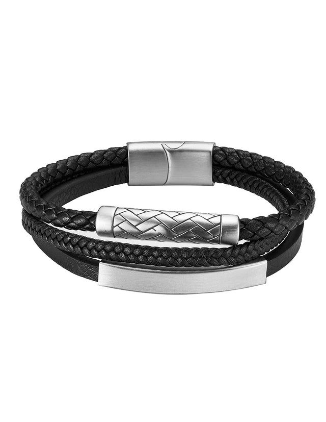 Pulsera Enso Hombre Moda EMB343B Textured Stack