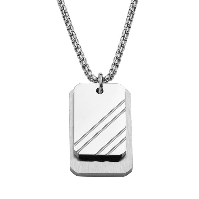 Collar Enso Acero Inoxidable Para Hombre EMN178S Plateado
