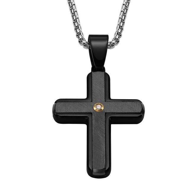 Collar Enso Acero Inoxidable Para Hombre EMN183B Negro