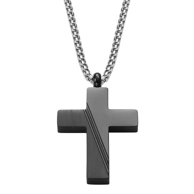 Collar de Acero Inoxidable Enso Para Hombre EMN193B Negro