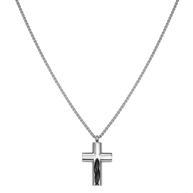 Collar Enso Hombre Cross Inlay EMN307S Acero
