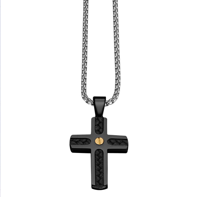 Collar Enso Hombre Cross Emblem EMN313B Negro