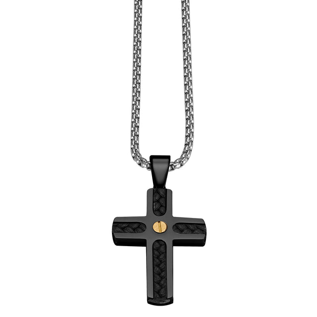Collar Enso Hombre Cross Emblem EMN313B Negro