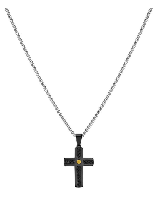 Collar Enso Hombre Cross Emblem EMN313B Negro