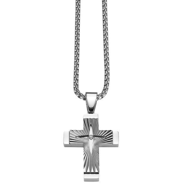 Collar Enso Hombre Cross Engraved EMN317S Acero