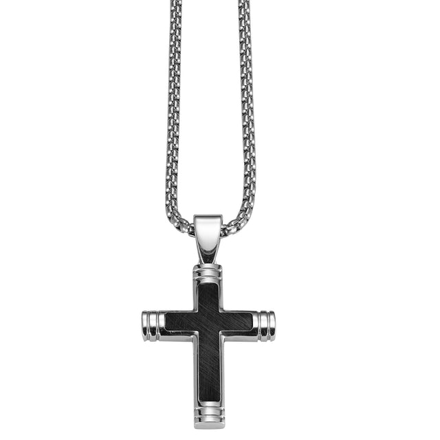 Collar Enso Hombre Slim Cross EMN319B Negro