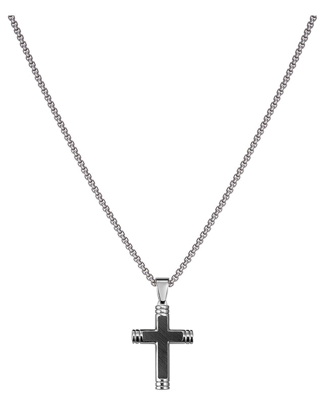 Collar Enso Hombre Slim Cross EMN319B Negro