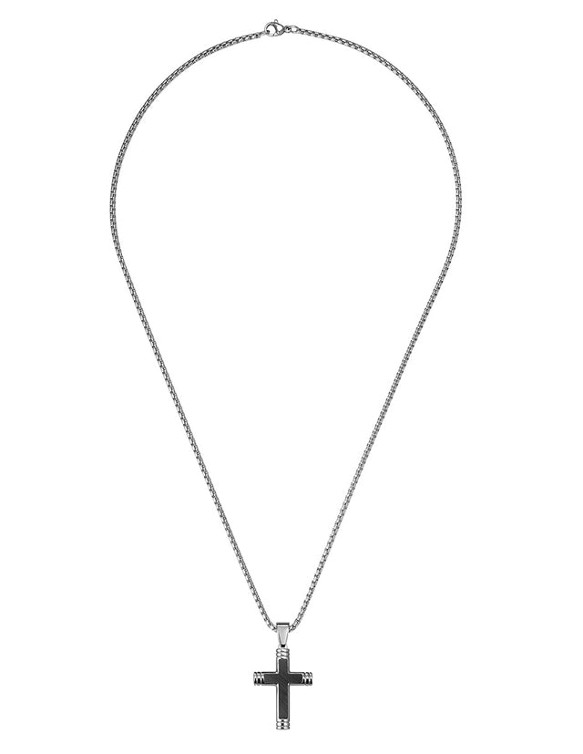 Collar Enso Hombre Slim Cross EMN319B Negro
