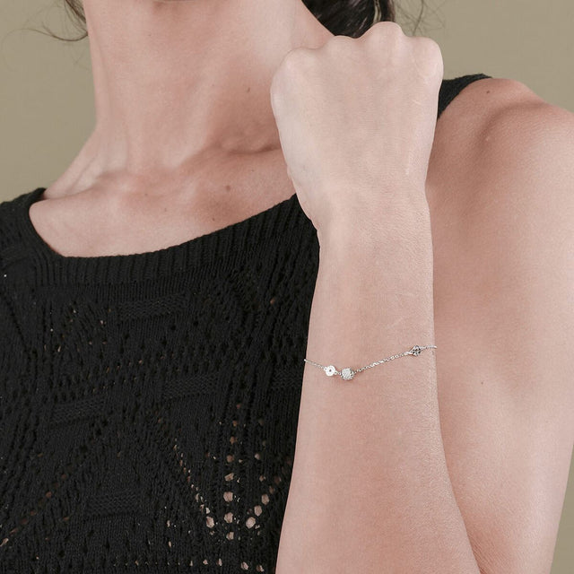Pulsera De Plata 925 Enso Mujer Esb046s Plateado