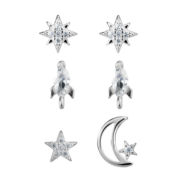 Set de Aretes Plata 925 Enso Para Mujer ESE125S Plateado