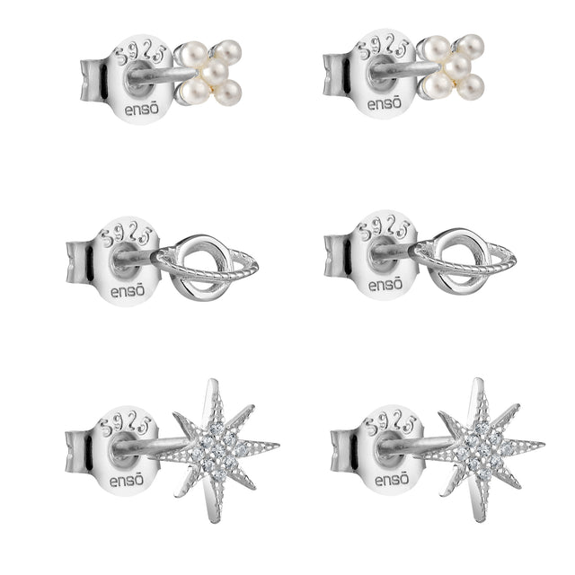 Set de Aretes Plata 925 Enso Para Mujer ESE126S Plateado