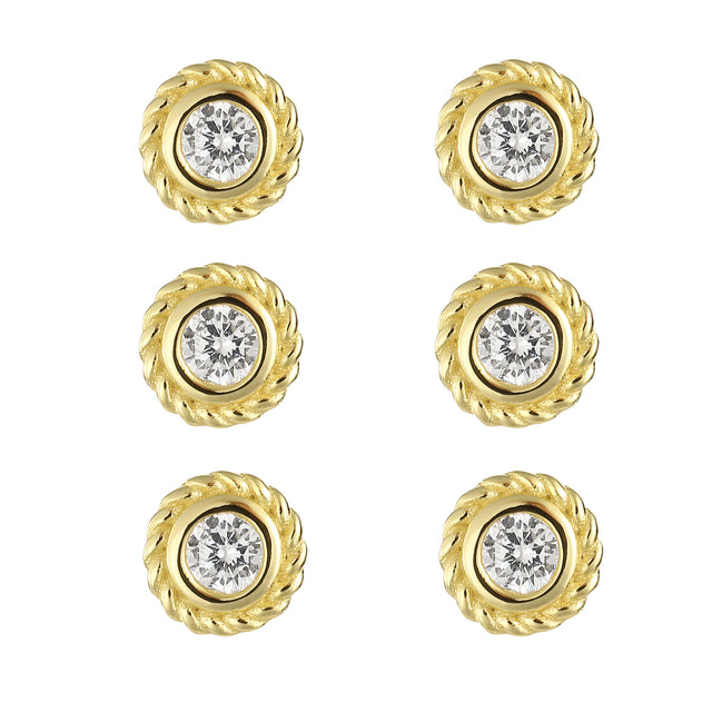 Set de Aretes Plata 925 Enso Para Mujer ESE136G Dorado