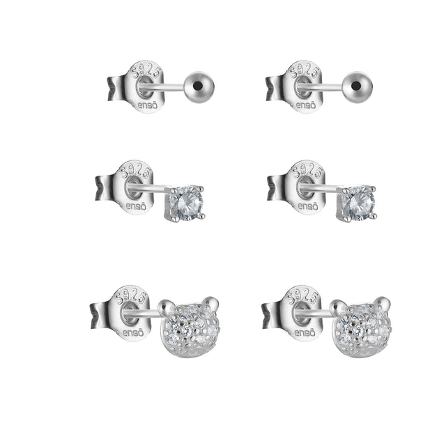 Set de Aretes Plata 925 Enso Para Mujer ESE137S Plateado