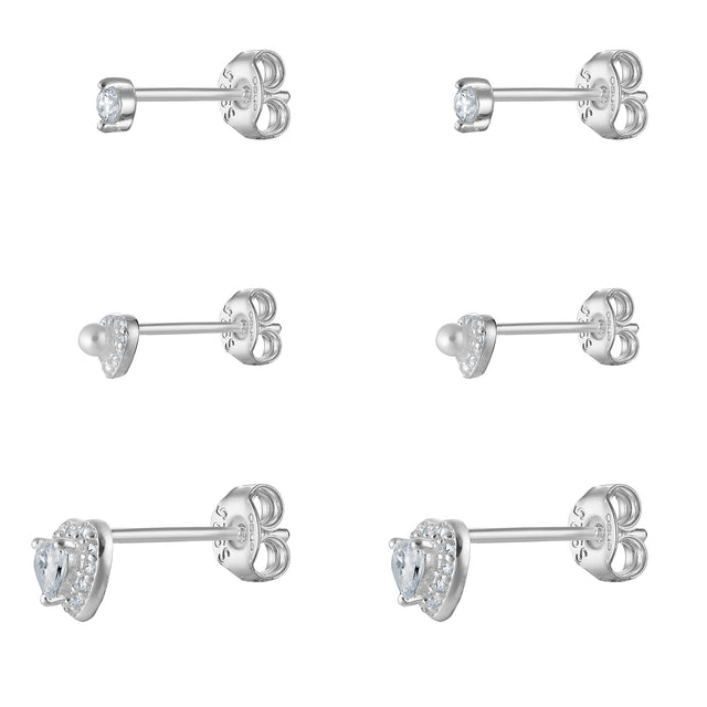 Set de Aretes Plata 925 Enso Para Mujer ESE138S Plateado