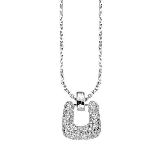 Collar y Dije Plata Fina 925 Enso Para Mujer ESN104S Plateado