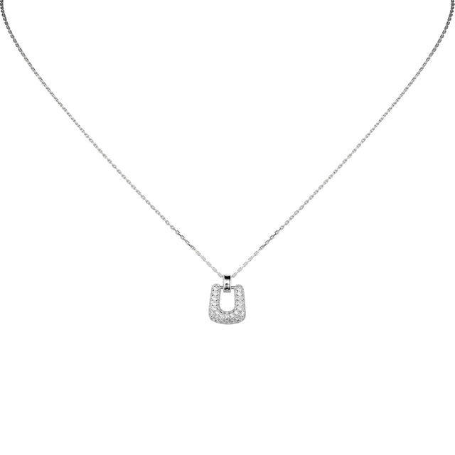 Collar y Dije Plata Fina 925 Enso Para Mujer ESN104S Plateado