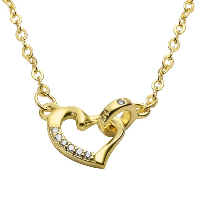 Collar y Dije Plata 925 Enso Para Mujer ESN144G Dorado