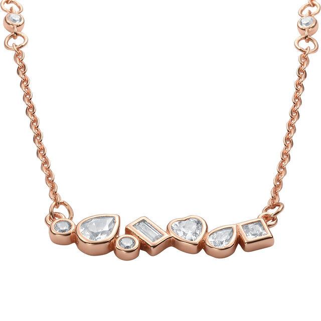 Collar y Dije Enso 925 Para Mujer ESN155R Rosado