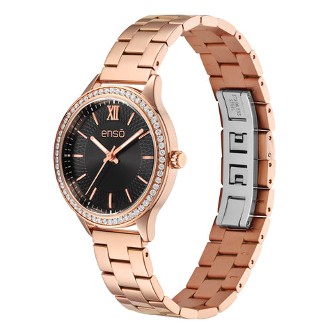 Reloj de Pulsera Enso Para Mujer EW2521L2 Acero Color Oro Rosa
