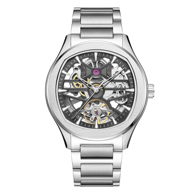 Reloj de Pulsera Enso Automático Hombre Skeleton Sport Steel Grey