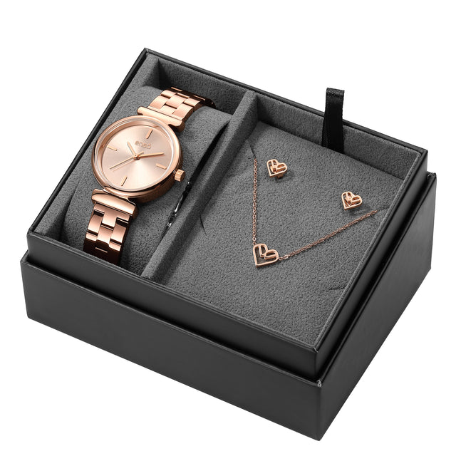 Set de Reloj y Joyería Enso Para Mujer EWBSL10 Color Rosado