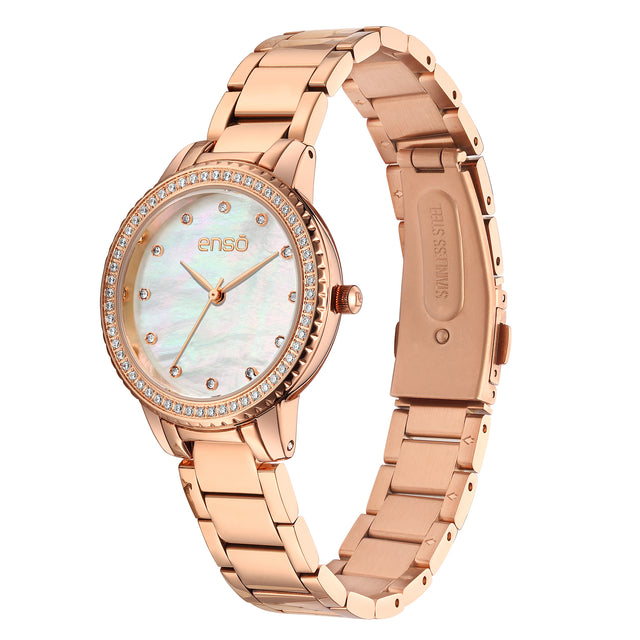Set de Reloj y Joyería Enso Para Mujer EWBSL11 Color Rosado