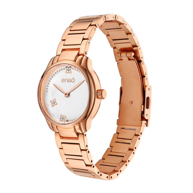 Set de Reloj y Joyería Enso Para Mujer EWBSL13 Color Oro Rosa