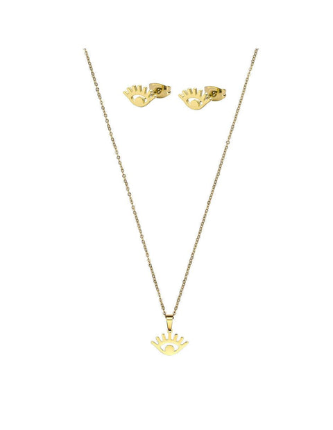 Set de Collar y Aretes de Acero Inoxidable Enso para Mujer EJS3244G Dorado